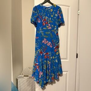 Sugarlips Vibrant Floral Midi Dress in Blue